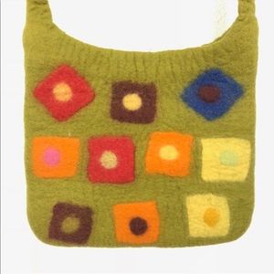 100% Wool Felt Colourful Crossbody Bag - Made in Nepal
